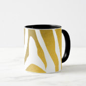 Faux Gold Zebra Print Stripes Pattern Mok (Voorkant rechts)