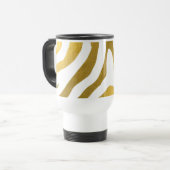 Faux Gold Zebra Print Stripes Pattern Reisbeker (Voorkant links)