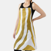 Faux Gold Zebra Print Stripes Pattern Schort (Insitu)