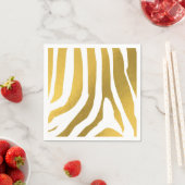 Faux Gold Zebra Print Stripes Pattern Servet (Insitu)
