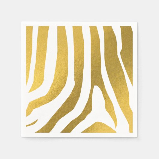 Faux Gold Zebra Print Stripes Pattern Servet (Voorkant)