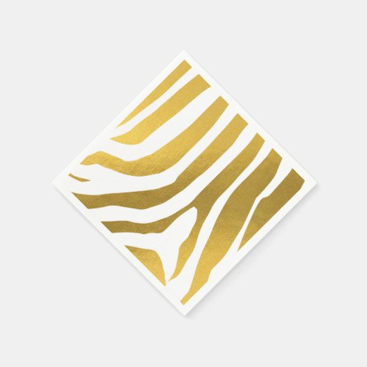 Faux Gold Zebra Print Stripes Pattern Servet (Hoek)