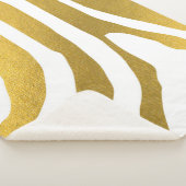 Faux Gold Zebra Print Stripes Pattern Sherpa Deken (3/4)