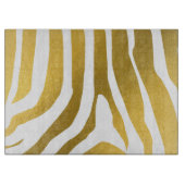 Faux Gold Zebra Print Stripes Pattern Snijplank (Voorkant)