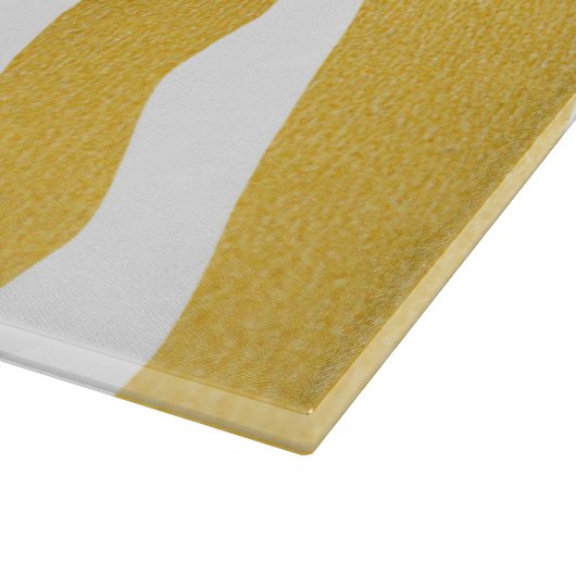 Faux Gold Zebra Print Stripes Pattern Snijplank (Hoek)