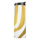 Faux Gold Zebra Print Stripes Pattern Thermosbeker (Gedraaid links)