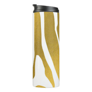 Faux Gold Zebra Print Stripes Pattern Thermosbeker