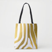 Faux Gold Zebra Print Stripes Pattern Tote Bag (Voorkant)