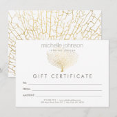 Faux Gold Zee Fan Coral Cadeaubon (Voorkant / Achterkant)