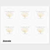 Faux Gold Zee Fan Coral Ronde Sticker (Vel)