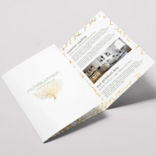 Faux Gold Zee Fan Koraal Interieur Design Brochure Drieluik Kaart
