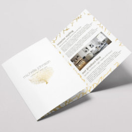 Faux Gold Zee Fan Koraal Interieur Design Brochure Drieluik Kaart