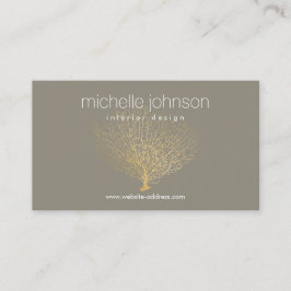 Faux Gold Zee Fan Koraal Interieur Designer Grijs Visitekaartje