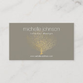 Faux Gold Zee Fan Koraal Interieur Designer Grijs Visitekaartje (Voorkant)