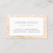Faux Gold Zee Fan Koraal Interieur Designer Roze Visitekaartje (Achterkant)