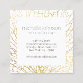 Faux Gold Zee Fan Koraal Interieur Designer Vierkante Visitekaartje (Achterkant)