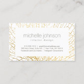 Faux Gold Zee Fan Koraal Interieur Designer Visitekaartje (Achterkant)