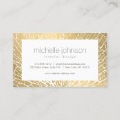 Faux Gold Zee Fan Koraal Patroon Visitekaartje (Achterkant)