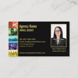 faux gold zwarte eigen foto reisagent visitekaartje