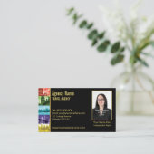 faux gold zwarte eigen foto reisagent visitekaartje (Staand voorkant)