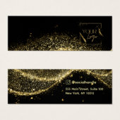 Faux Gold zwarte Glitter logo Oorbel Display Kaart (Voorkant /achterkant)