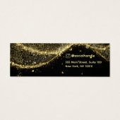 Faux Gold zwarte Glitter logo Oorbel Display Kaart (Achterkant)