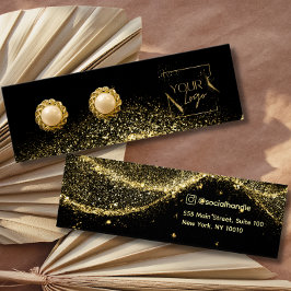 Faux Gold zwarte Glitter logo Oorbel Display Kaart