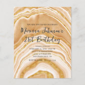 Faux Golden Agate 21st Birthday Invitation Flyer (Voorkant)