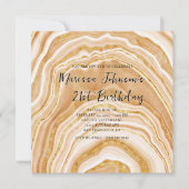 Faux Golden Agate 21st Birthday Kaart (Voorkant)