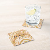 Faux Golden Agate 21st Birthday Kartonnen Onderzetters (Insitu)