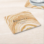 Faux Golden Agate 21st Birthday Kartonnen Onderzetters (Schuin)
