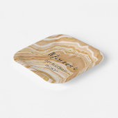 Faux Golden Agate 21st Birthday Papieren Bordje (Gebogen)