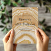 Faux Golden Agate 60th Birthday Kaart