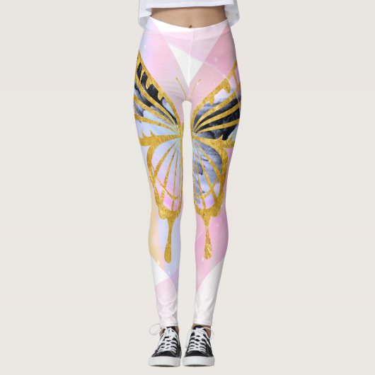 Faux Golden Butterfly Leggings (Voorkant)