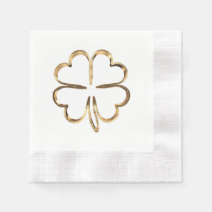 Faux Golden Clover Good Luck Servet