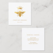 Faux Golden folie Queen Bee logo Vierkante Visitekaartje (Voorkant / Achterkant)