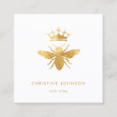 Faux Golden folie Queen Bee logo Vierkante Visitekaartje (Voorkant)