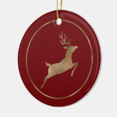 Faux Golden Folie Rrender op rood (geen echte Foli Keramisch Ornament (Links)