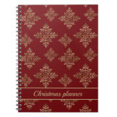 Faux Golden Folie sneeuwvlokken op rood (geen echt Notitieboek (Voorkant)