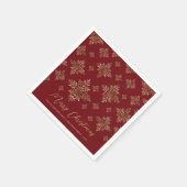 Faux Golden Folie sneeuwvlokken op rood (geen echt Servet (Hoek)