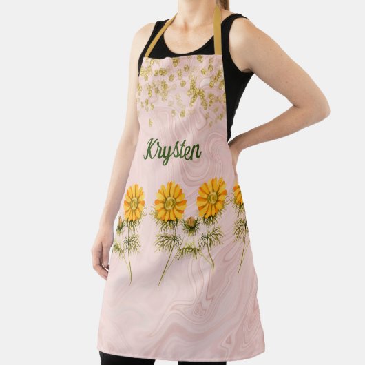 Faux Golden Jewels & Golden Flowers Schort (Insitu)