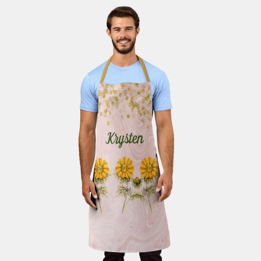 Faux Golden Jewels & Golden Flowers Schort (Gedragen)