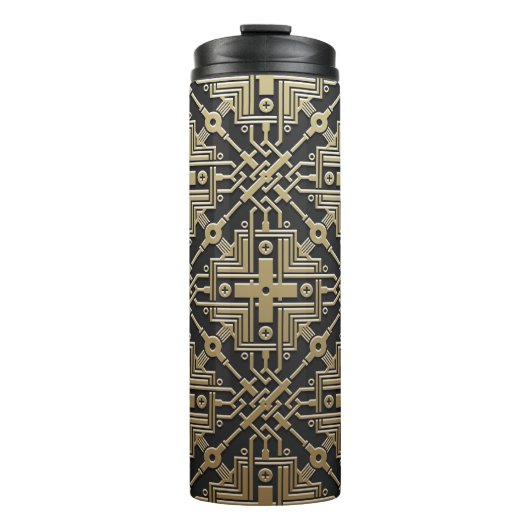 Faux Golden Metallic Pattern tumbler Thermosbeker (Voorkant)