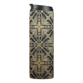 Faux Golden Metallic Pattern tumbler Thermosbeker (Geroteerd rechts)