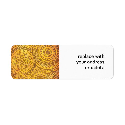 Faux Golden Suns patroon Etiket (Voorkant)