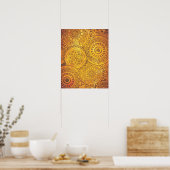 Faux Golden Suns patroon Poster (Keuken)