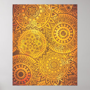 Faux Golden Suns patroon Poster