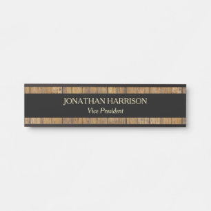 Faux Golden Wood Professional Name Bord Deurbordje
