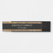 Faux Golden Wood Professional Name Bord Deurbordje (Voorkant)
