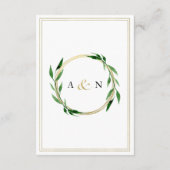 Faux Golden Wreath Bruiloft RSVP Kaart (Achterkant)